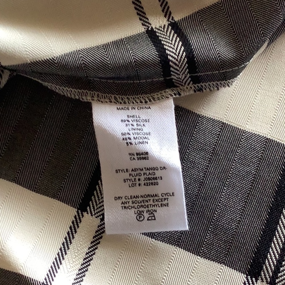 Ivory/Black fluid Plaid Dress.                 #J0506613 - Picture 11 of 11